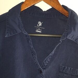 Studio Works Navy 3/4 Sleeve Top